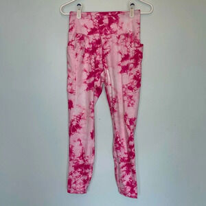 Gottex women’s size Small athletic leggings the dye pink with pockets